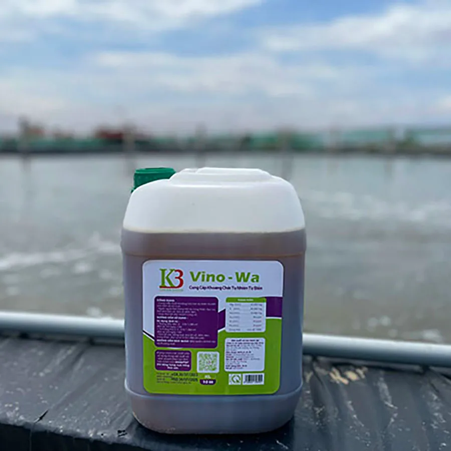 sản phẩm khoáng mặn vino wa giúp tôm cứng vỏ nhanh