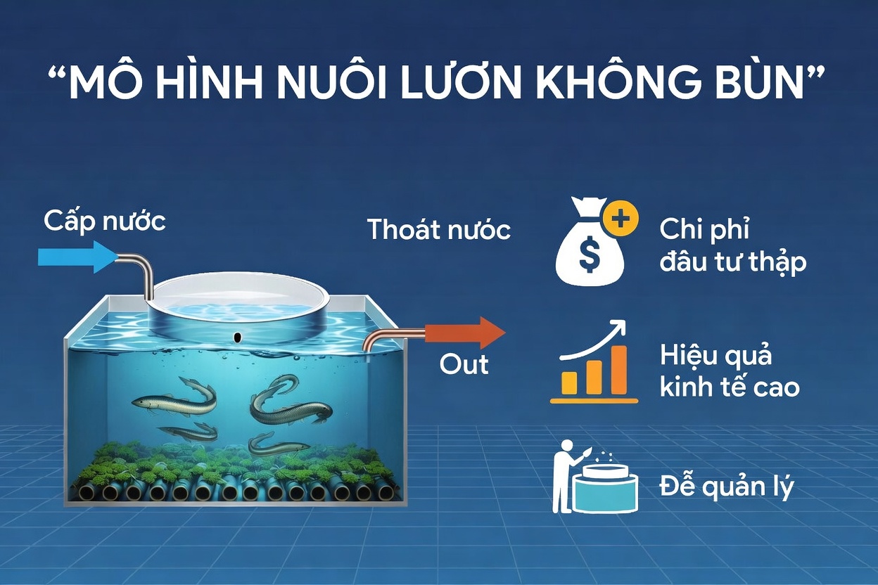 Trực quan về cách thức hoạt động của mô hình nuôi lươn không bùn