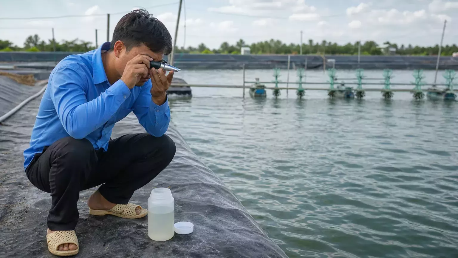 nuôi tôm độ mặn thấp
