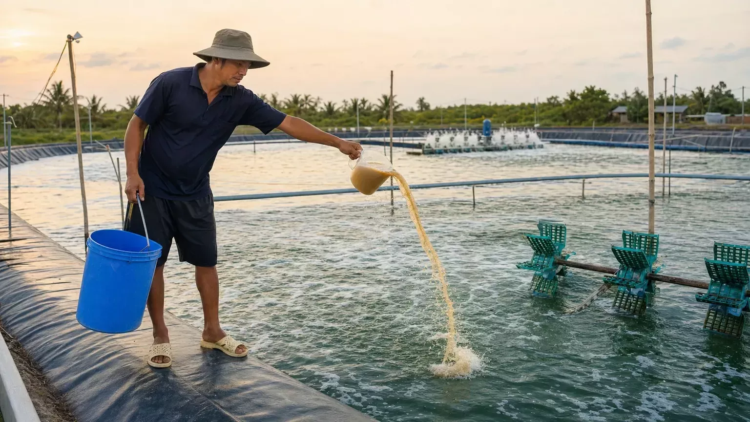 Khoáng tạt là gì? công thức đánh khoáng tạt cho ao tôm hiệu quả cao