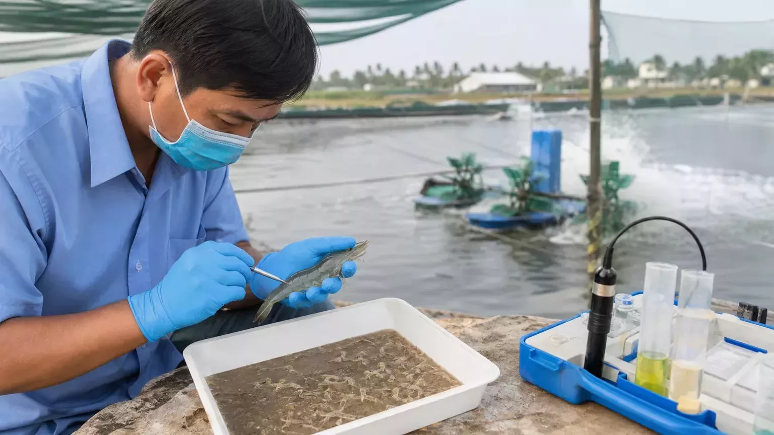 BỆNH PHÂN TRẮNG TRÊN TÔM VÀ GIẢI PHÁP PHÒNG NGỪA