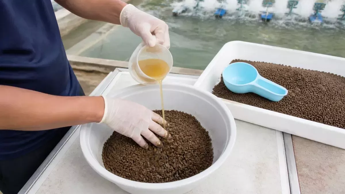 cách trộn khoáng vào thức ăn cho tôm